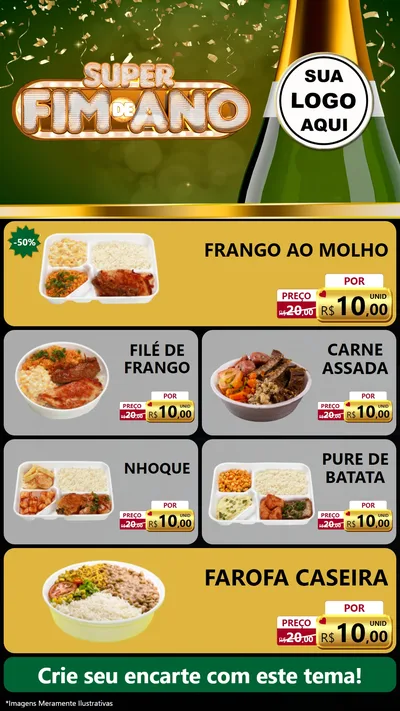 Modelo de TV para TV Vertical com o tema Super Fim de Ano para Restaurante