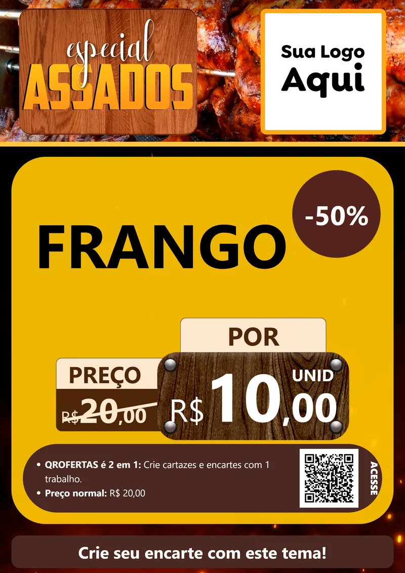 Modelo de Cartaz para Cartaz A4 Vertical com o tema Especial Assados para Assados