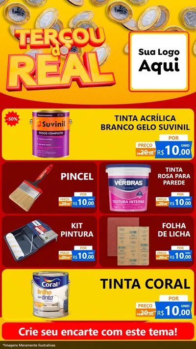 Modelo de TV para TV Vertical com o tema Terçou do Real para Tintas e Ferramentas