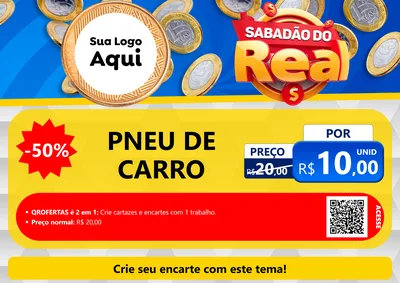 Modelo de Cartaz para Cartaz A4 Horizontal com o tema Sabadão do Real para Auto peças