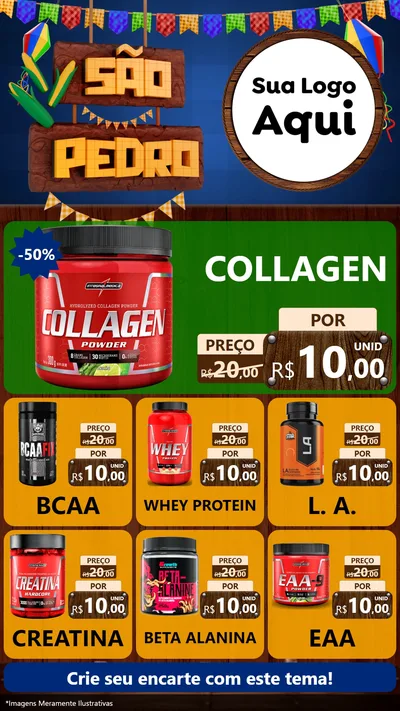 Modelo de Rede Social para Stories com o tema São Pedro para Suplementos alimentares