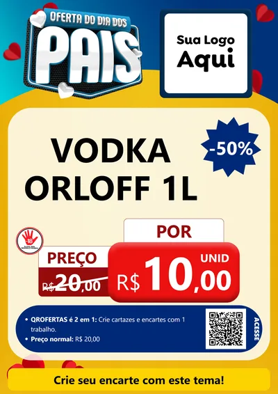 Modelo de Cartaz para Cartaz A4 Vertical com o tema Oferta Do Dia Dos Pais para Distribuidora de bebidas