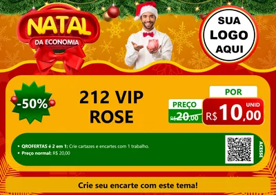 Modelo de Cartaz para Cartaz A4 Horizontal com o tema Natal da Economia para Perfumes