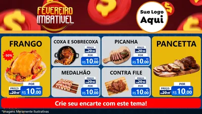 Modelo de TV para TV Horizontal com o tema Fevereiro Imbatível para Assados