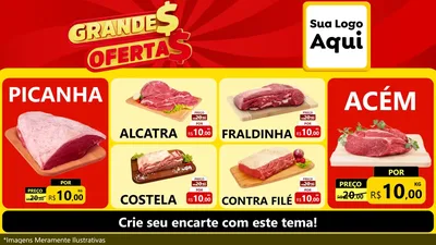 Modelo de TV para TV Horizontal com o tema Grandes Ofertas para Açougue