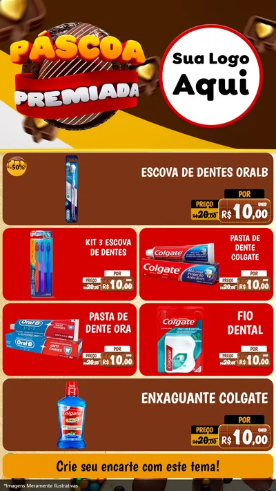 Modelo de TV para TV Vertical com o tema Páscoa Premiada para Higiene Pessoal
