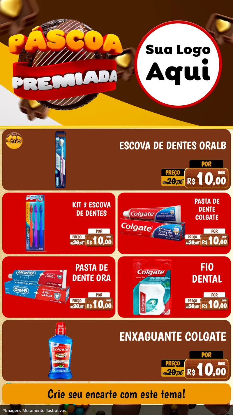 Modelo de TV para TV Vertical com o tema Páscoa Premiada para Higiene Pessoal
