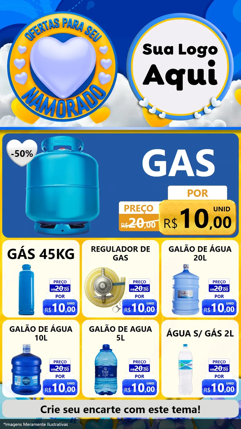 Modelo de Rede Social para Stories com o tema Ofertas Para Seu Namorado para Água e gás