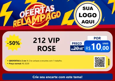 Modelo de Cartaz para Cartaz A4 Horizontal com o tema Ofertas Relâmpago para Perfumes