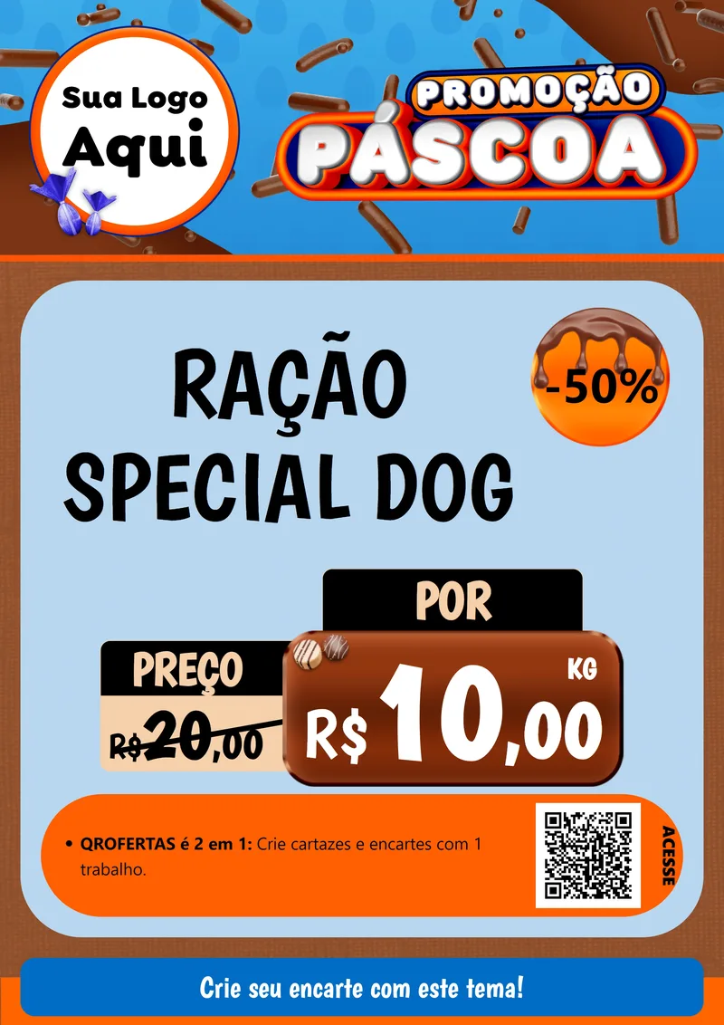 Modelo de Cartaz para Cartaz A4 Vertical com o tema Promoção Páscoa para Pet Shop