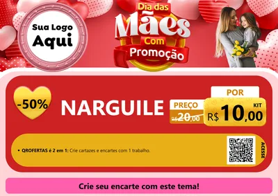 Modelo de Cartaz para Cartaz A4 Horizontal com o tema Dia Das Mães Com Promoção para Tabacaria