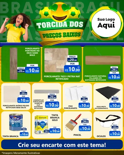 Modelo de Rede Social para Feed Instagram com o tema Torcida dos Preços Baixos - Copa para Pisos e revestimentos