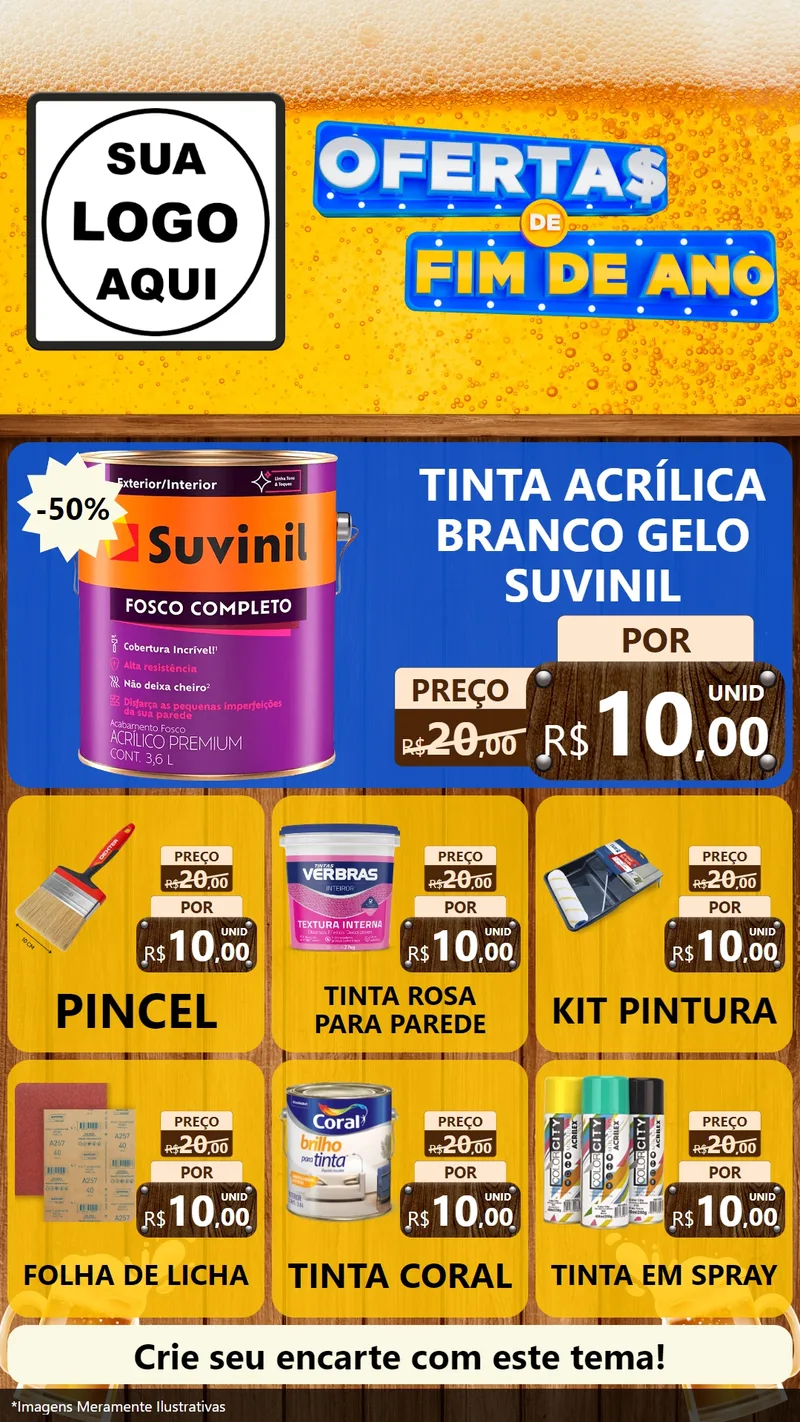 Modelo de Rede Social para Stories com o tema Ofertas de Fim de Ano para Tintas e Ferramentas