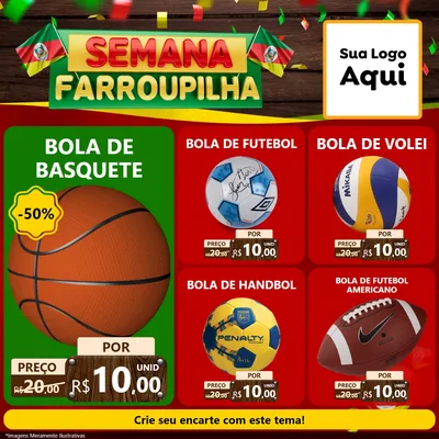Modelo de Rede Social para Feed Facebook com o tema Semana Farroupilha para Artigos Esportivos