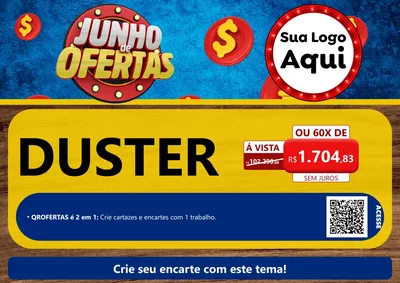 Modelo de Cartaz para Cartaz A4 Horizontal com o tema Junho de Ofertas para Concessionaria de Carros