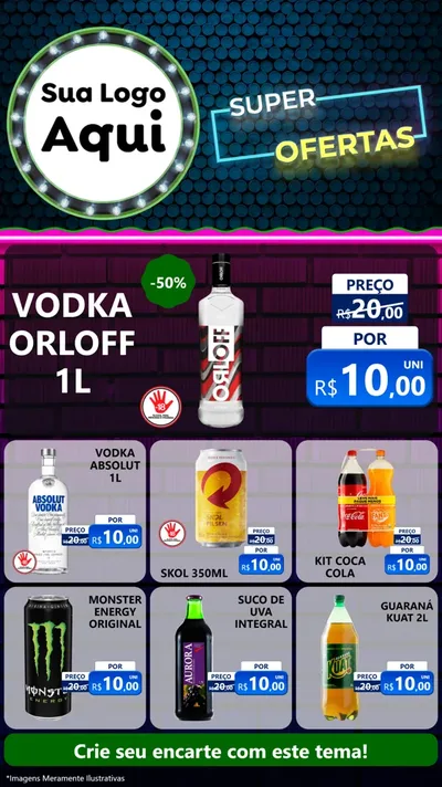 Modelo de Rede Social para Stories com o tema Super Ofertas para Distribuidora de bebidas