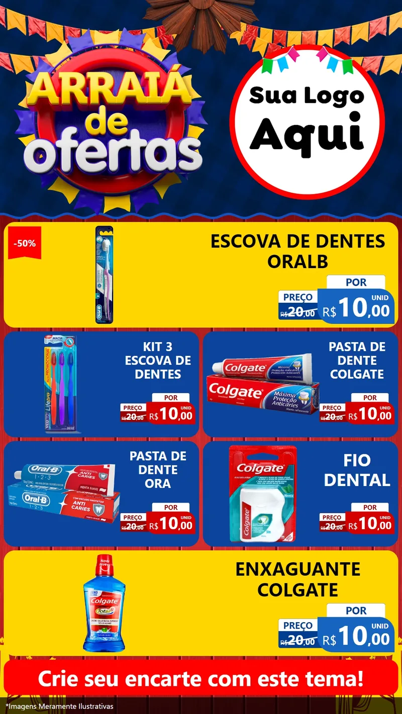 Modelo de TV para TV Vertical com o tema Arraiá de Ofertas para Higiene Pessoal