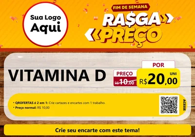 Modelo de Cartaz para Cartaz A4 Horizontal com o tema Fim de Semana Rasga Preços para Farmácia