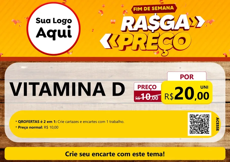 Modelo de Cartaz para Cartaz A4 Horizontal com o tema Fim de Semana Rasga Preços para Farmácia