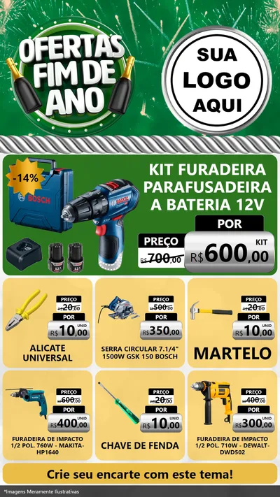 Modelo de Rede Social para Stories com o tema Ofertas Fim de Ano para Maquinas e Ferramentas