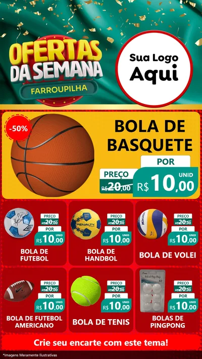 Modelo de Rede Social para Stories com o tema Ofertas da Semana Farroupilha para Artigos Esportivos