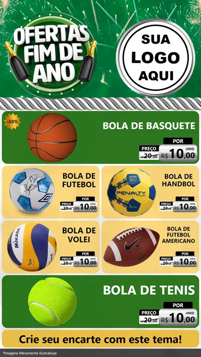 Modelo de TV para TV Vertical com o tema Ofertas Fim de Ano para Artigos Esportivos