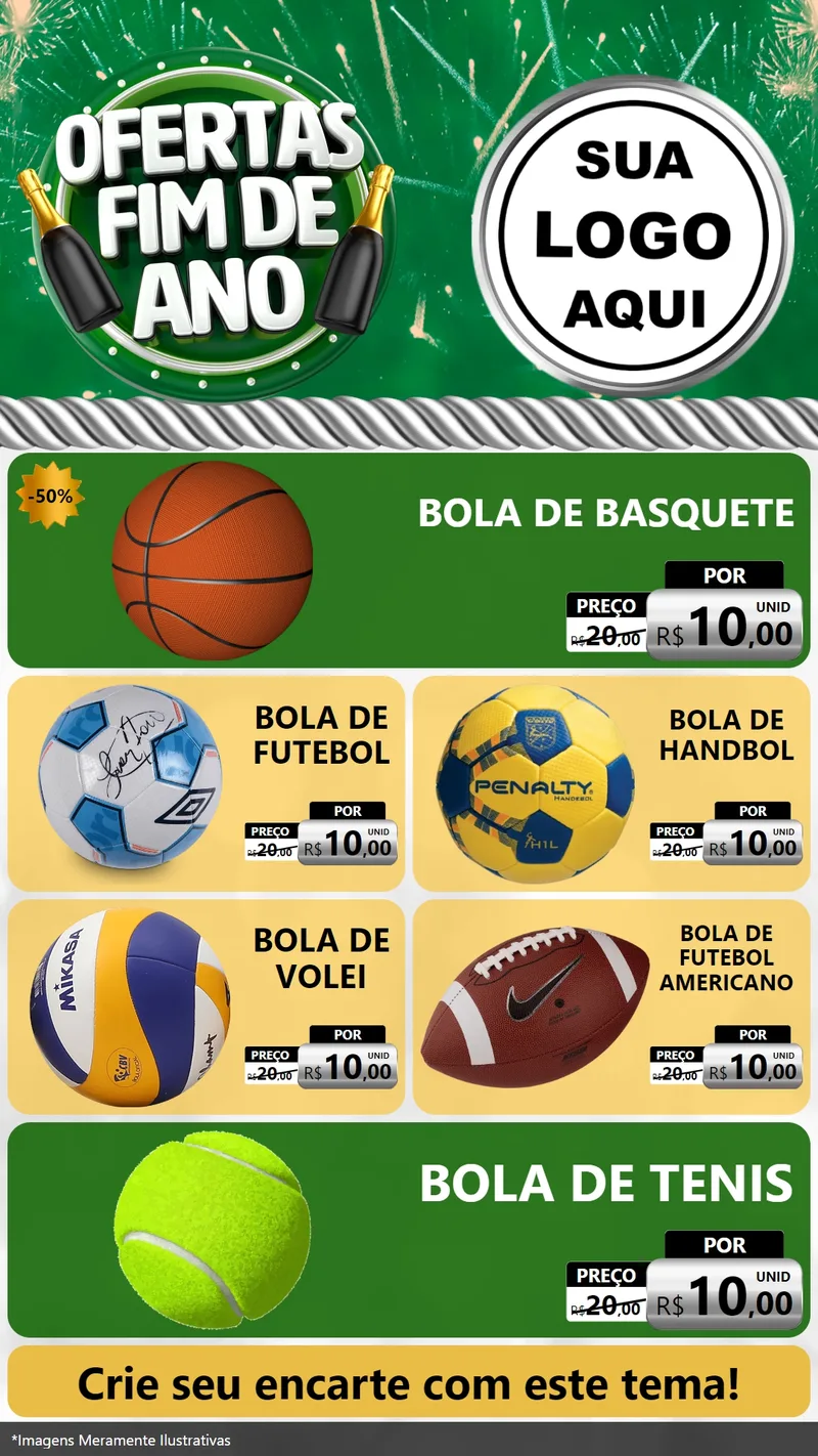 Modelo de TV para TV Vertical com o tema Ofertas Fim de Ano para Artigos Esportivos