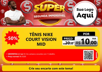 Modelo de Cartaz para Cartaz A4 Horizontal com o tema Super Segunda Imperdível para Calçados