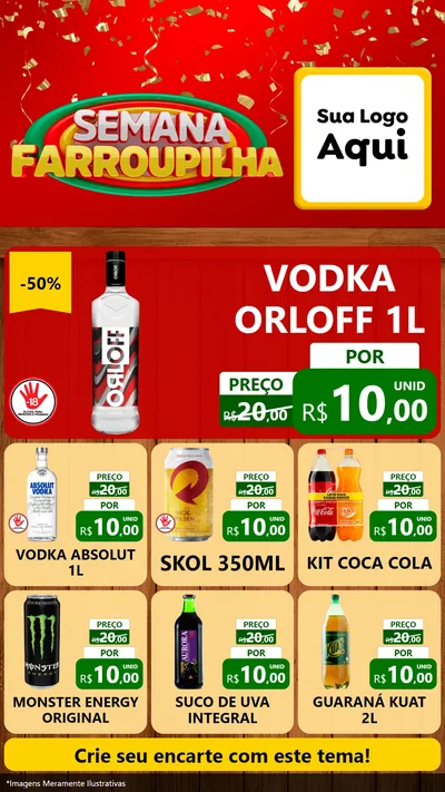 Modelo de Rede Social para Stories com o tema Semana Farroupilha para Distribuidora de bebidas