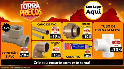 Modelo de TV para TV Horizontal com o tema Torra Preços para Tubos e conexões