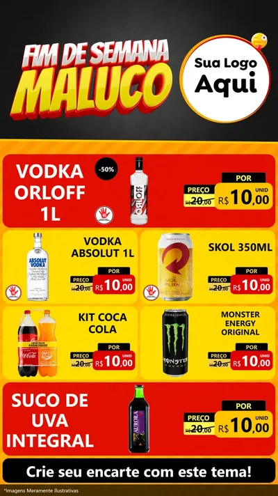Modelo de TV para TV Vertical com o tema Final de Semana Maluco para Distribuidora de bebidas