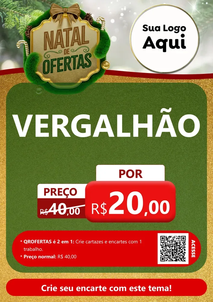 Modelo de Cartaz para Cartaz A4 Vertical com o tema Ofertas de Natal para Ferragens