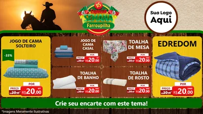 Modelo de TV para TV Horizontal com o tema Especial Semana Farroupilha para Cama, Mesa e Banho