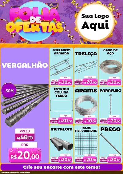 Modelo de Encarte para Encarte A4 Vertical com o tema Folia de Ofertas para Ferragens