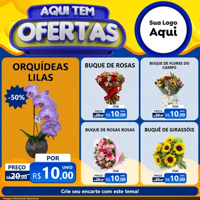 Modelo de Rede Social para Feed Facebook com o tema Aqui Tem Ofertas para Floricultura e jardim