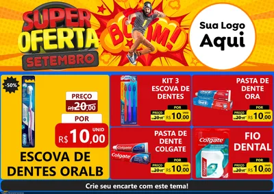 Modelo de Encarte para Encarte A4 Horizontal com o tema Super Oferta Setembro para Higiene Pessoal