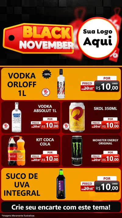 Modelo de TV para TV Vertical com o tema Black November para Distribuidora de bebidas