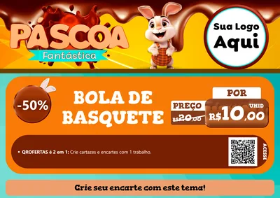 Modelo de Cartaz para Cartaz A4 Horizontal com o tema Páscoa Fantástica para Artigos Esportivos