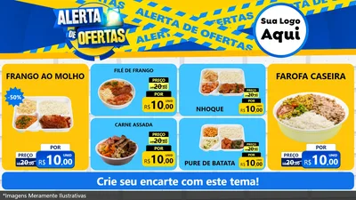 Modelo de TV para TV Horizontal com o tema Alerta de Ofertas para Restaurante