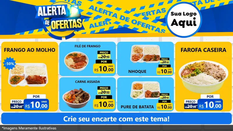 Modelo de TV para TV Horizontal com o tema Alerta de Ofertas para Restaurante