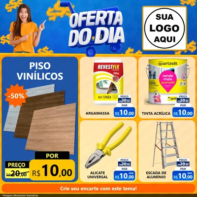 Modelo de Rede Social para Feed Facebook com o tema Oferta do Dia para Material para Construção