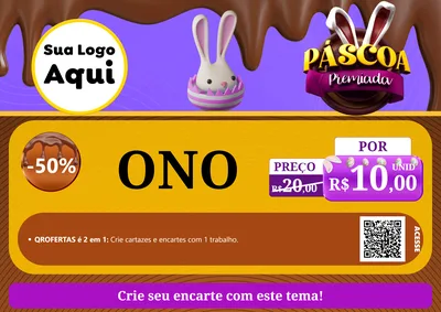 Modelo de Cartaz para Cartaz A4 Horizontal com o tema Páscoa Premiada para Óticas