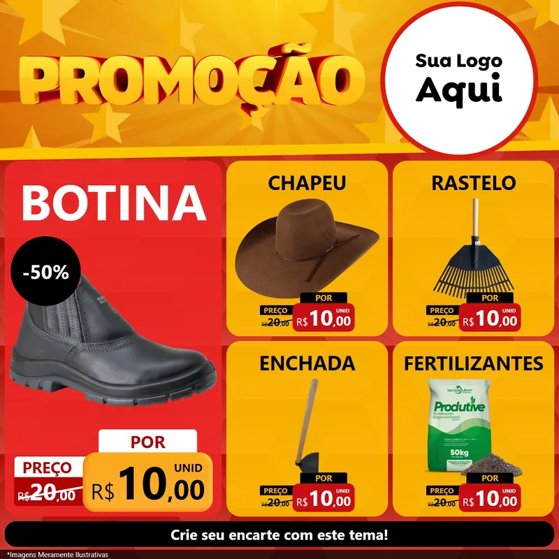 Modelo de Rede Social para Feed Facebook com o tema Promoção para Agropecuária