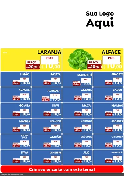Modelo de Encarte para Encarte A4 Vertical com o tema Dia P - O Dia Mais Barato Do Mês para Hortifrúti