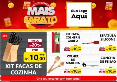 Modelo de Encarte para Encarte A4 Horizontal com o tema Mais Barato para Utilidades Domésticas