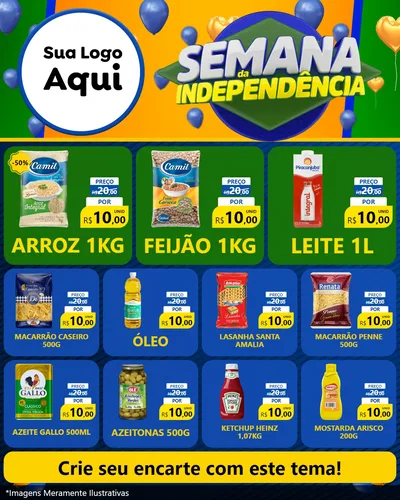 Modelo de Rede Social para Feed Instagram com o tema Semana da Independência para Supermercado