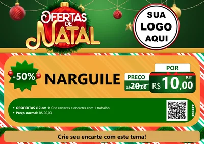 Modelo de Cartaz para Cartaz A4 Horizontal com o tema Ofertas de Natal para Tabacaria