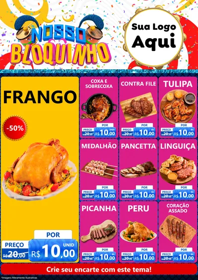 Modelo de Encarte para Encarte A4 Vertical com o tema Nosso Bloquinho para Assados