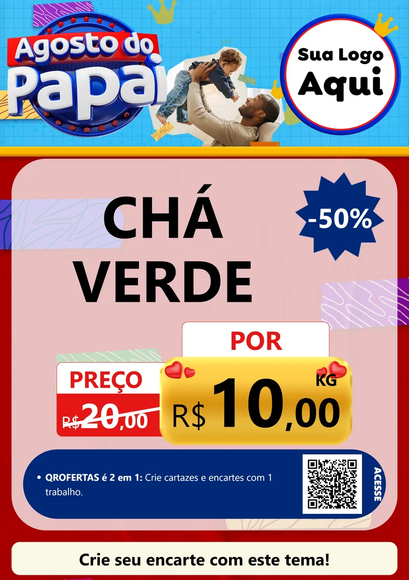 Modelo de Cartaz para Cartaz A4 Vertical com o tema Agosto do Papai para Produtos Naturais