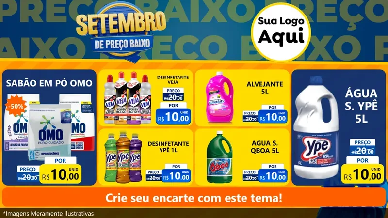 Modelo de TV para TV Horizontal com o tema Setembro De Preço Baixo para Produtos de Limpeza